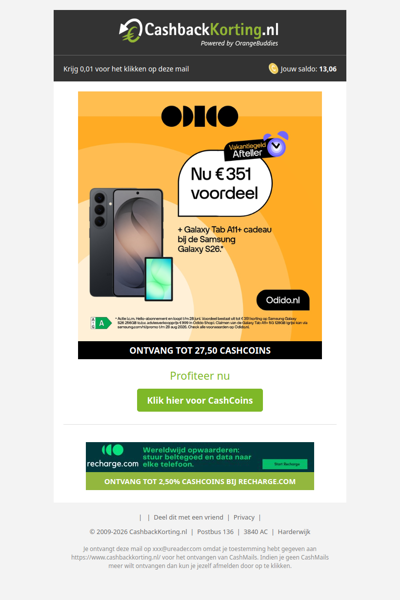 Vakantiegeld afteller: nu 351 EUR voordeel bij Odido!