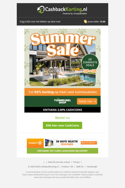 Tot 50% Summer Sale bij Tuinmeubelshop!