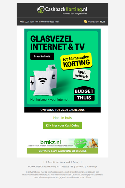 Tot 14 maanden korting op Glasvezel Internet & TV