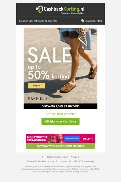Tot 50% korting bij Manfield!