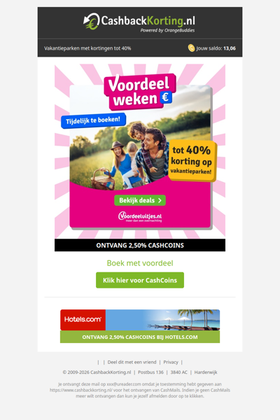 Voordeelweken bij Voordeeluitjes.nl: tot 40% korting!