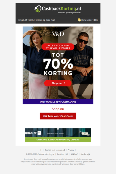 Grote zomersale bij V&D: profiteer nu van 70% korting