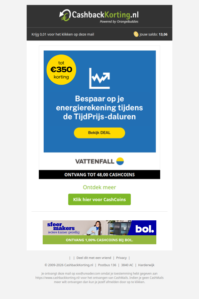 Bespaar tot 350 EUR op je energiekosten