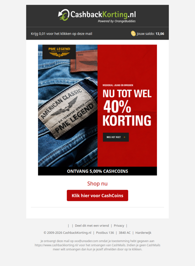 Tot wel 40% korting op PME Legend jeans & broeken