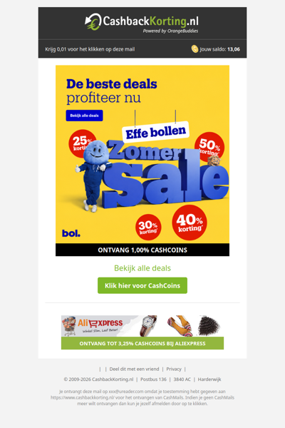 Zomersale bij bol. is begonnen