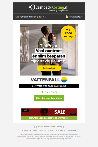Bespaar tot 300 EUR op je energiekosten