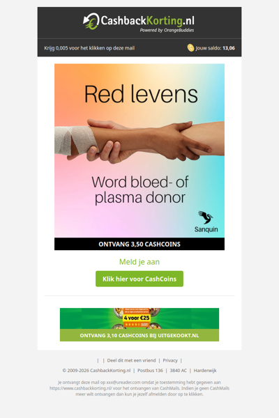Red levens + 3,50 CashCoins