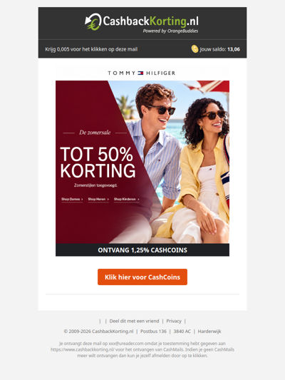 ot 50% korting op jouw favoriete Tommy Hilfiger-items