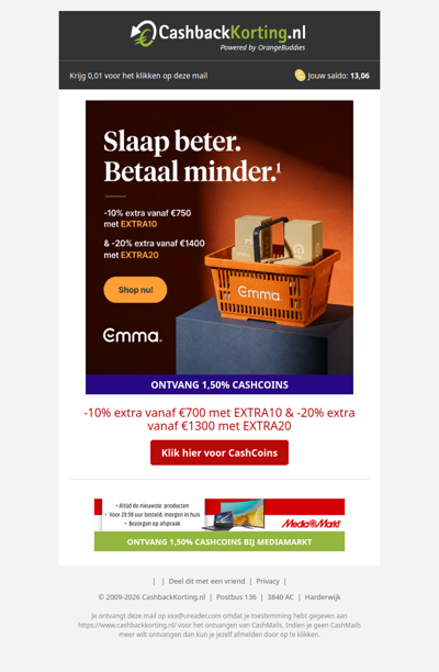 Zomer Sa;e: tot 50% extra korting bij Emma