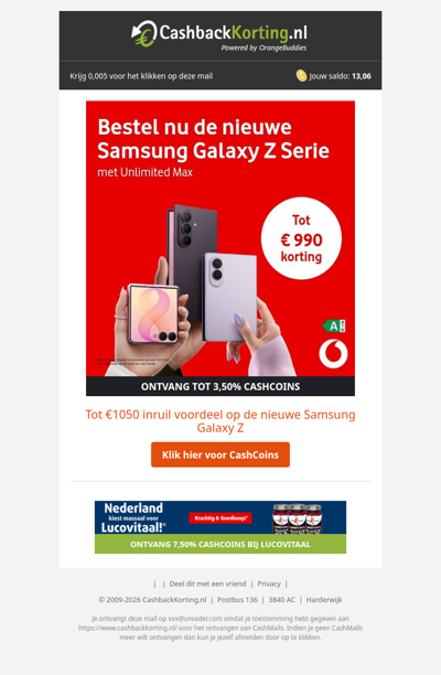 Tot €990 korting bij Vodafone