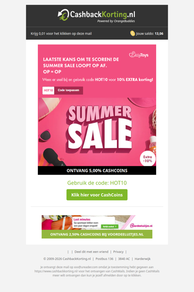 10% extra korting op de Summer Sale!