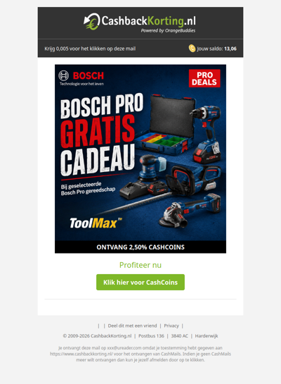Profiteer van Bosch Pro Cadeaus bij Toolmax