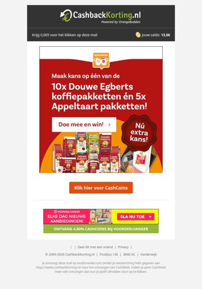 wad, win een Douwe Egberts blik vol koffie!