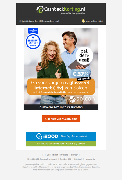 Supersnel glasvezel internet + tv vanaf 37,50 EUR per maand!