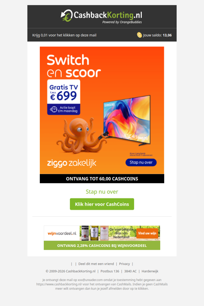 Stap over naar Ziggo Zakelijk & scoor een gratis TV
