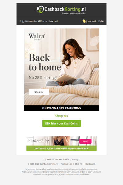 Back to home: nu 25% korting bij Walra