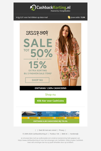 SALE bij Sissy-Boy: tot 50% korting + 15% extra