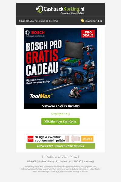 Profiteer van Bosch Pro Cadeaus bij Toolmax
