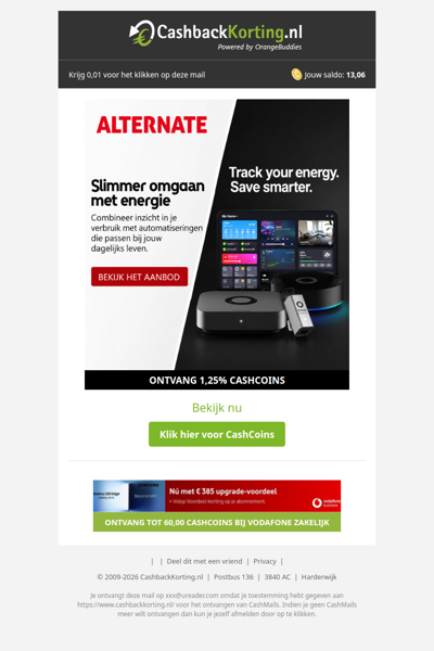 Bespaar slimmer met Homey van Alternate