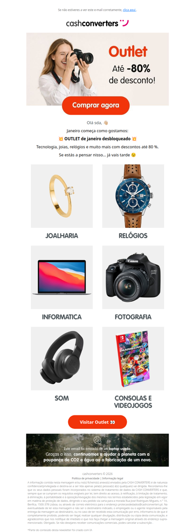 🔓 O OUTLET de janeiro já está ativo