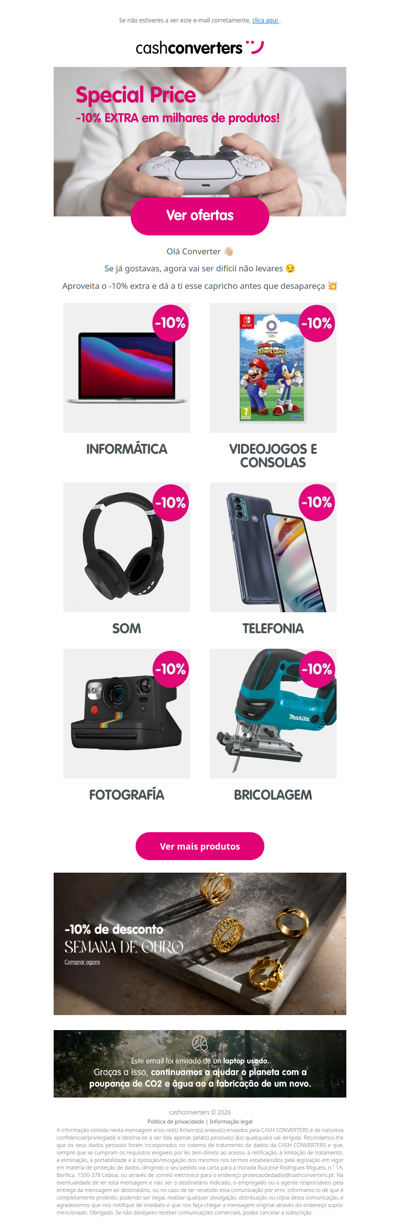 😏 Esse -10% vai tentar-te