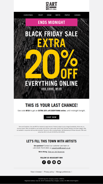 YOUR EXTRA 20% OFF - Ends midnight