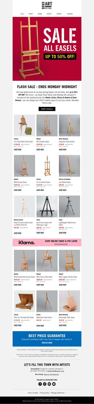 Easel Flash Sale | This weekend only