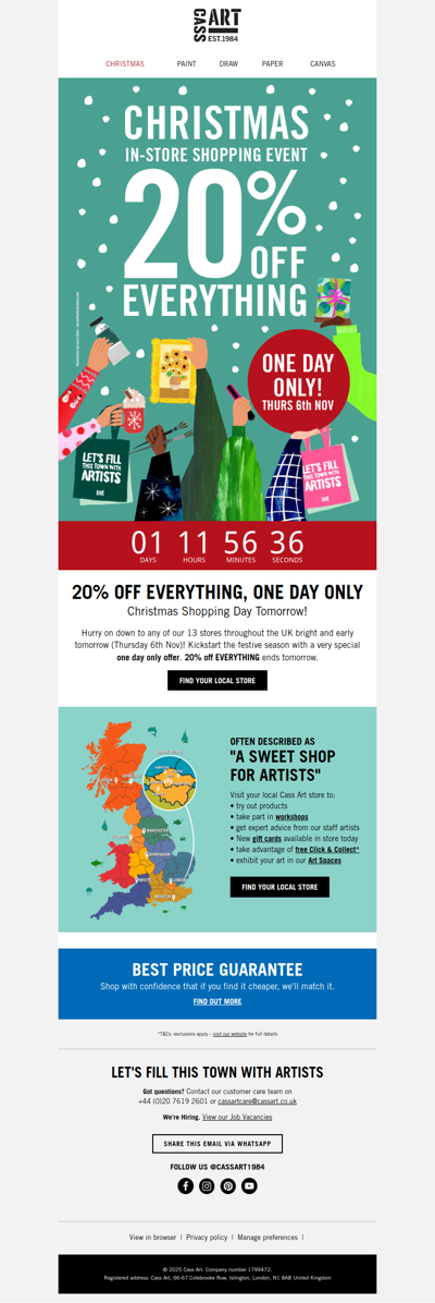 20% Off EVERYTHING in-store, tomorrow only 🛍️