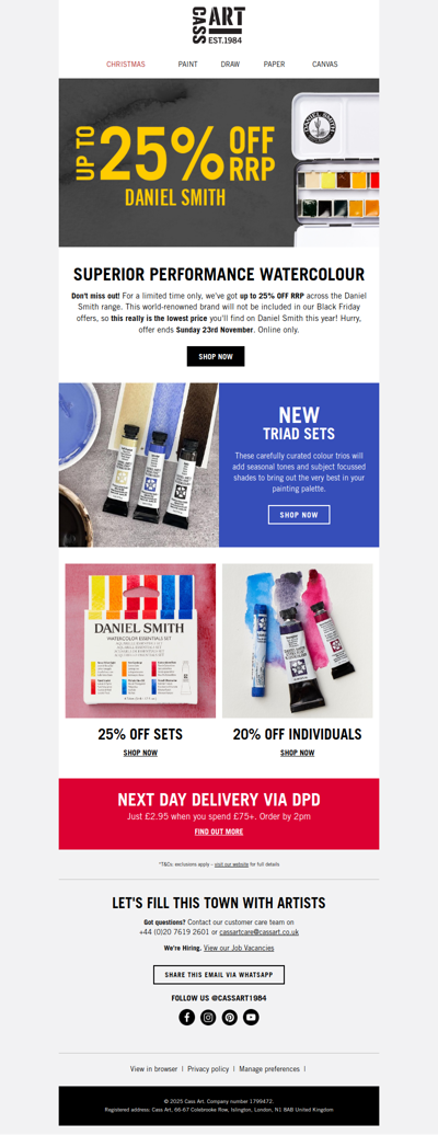 Daniel Smith Sale now on!