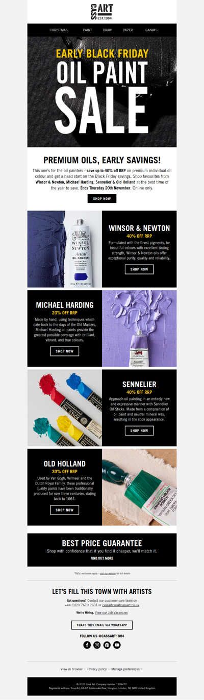 The Oil Paint Sale Starts Now!