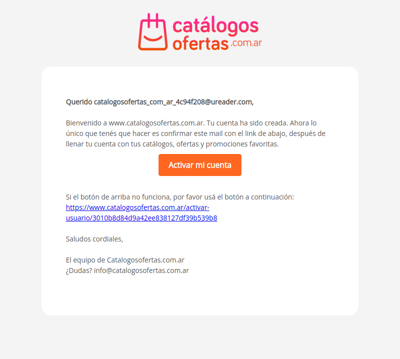 Catalogosofertas.com.ar - Activar cuenta