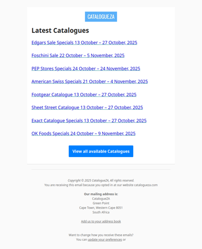 Latest Specials & Catalogues - 25.10.2025