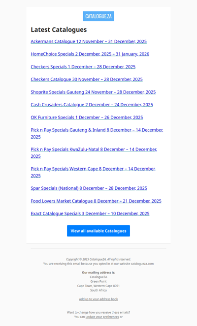 Latest Specials & Catalogues - 08.12.2025