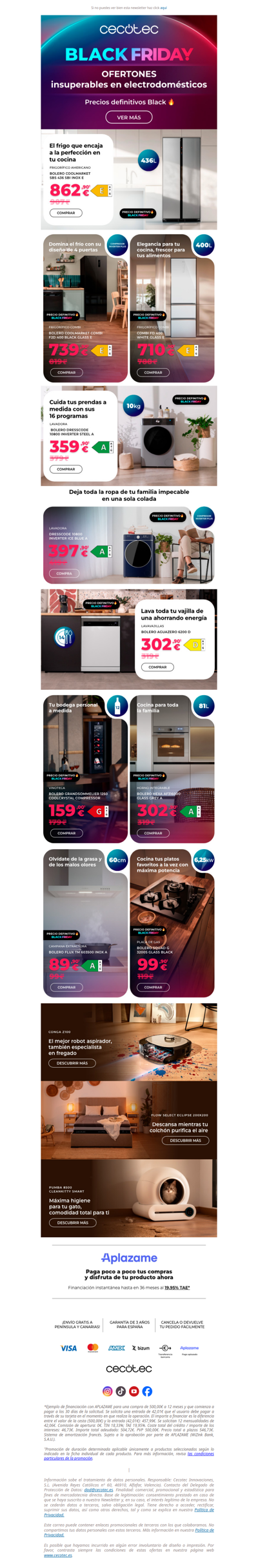 BLACK FRIDAY 🖤 Electrodomésticos a precios Black