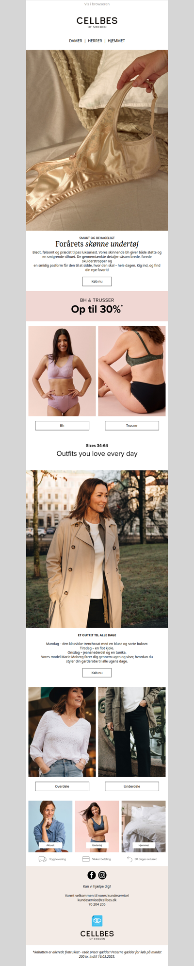 Op til 30% rabat på bh’er og trusser