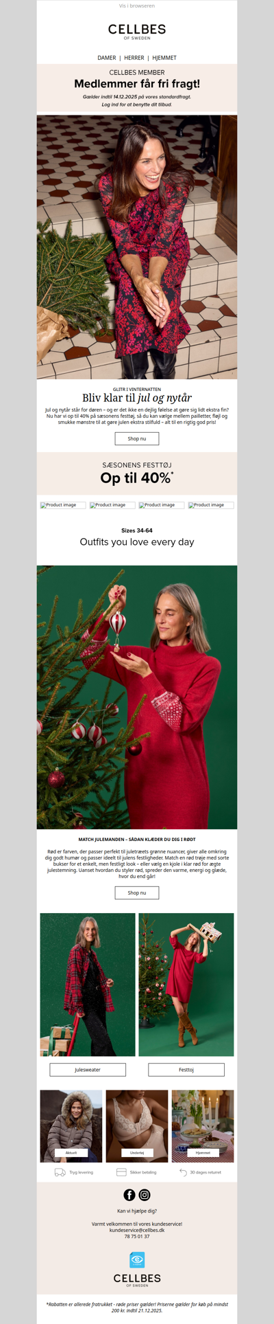 Bliv klar til jul og nytår: Op til 40% på festtøj + Fri fragt