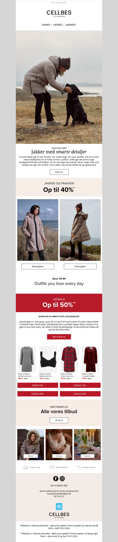 Op til 40 % på jakker & frakker