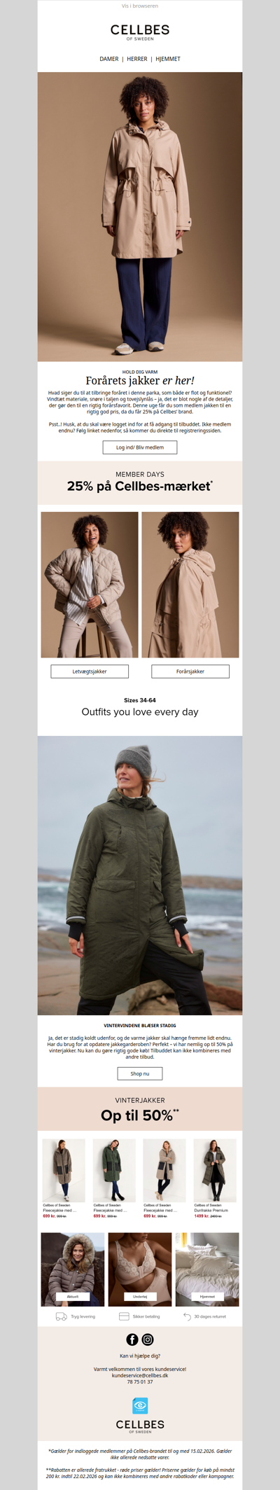 Forårets jakker er her! 25% på Cellbes brand under Member Days