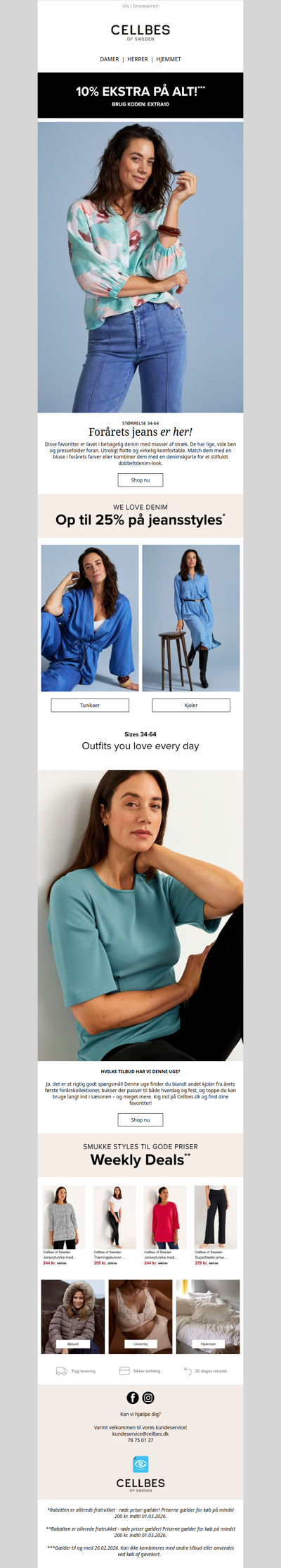 Op til 25% på forårets jeansstyles + 10% ekstra på alt!