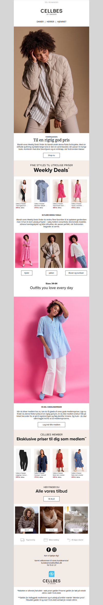 Forårsfornemmelser? Shop sæsonens kjoler & forårsjakker i Weekly Deals