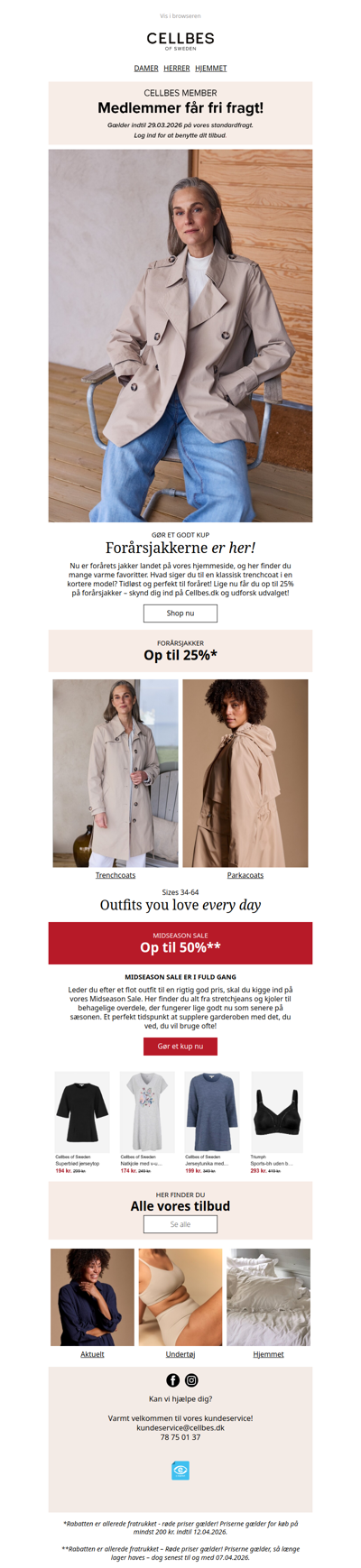 Forårsjakkerne er her! Op til 25% + Fri fragt!