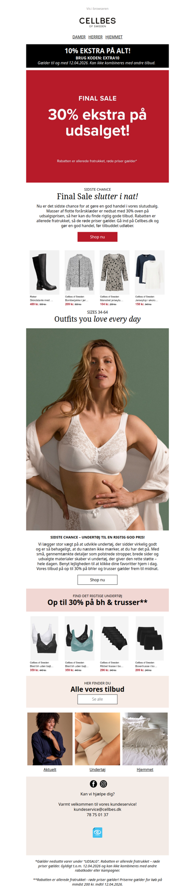 Sidste chance for at gøre en god handel i Final Sale + 10% ekstra på ALT!