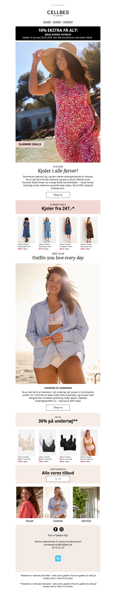 Sommerkjoler fra 247 kr + 10% ekstra på alt!