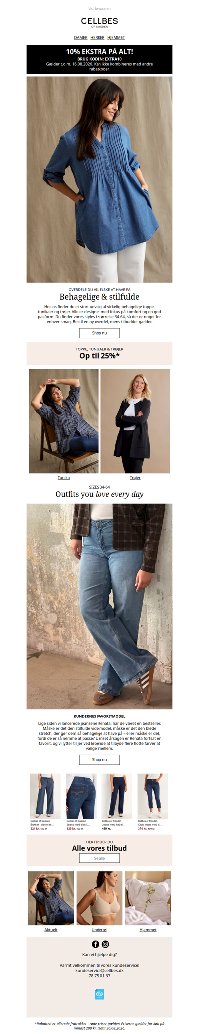 Op til 25% på toppe, tunikaer & trøjer