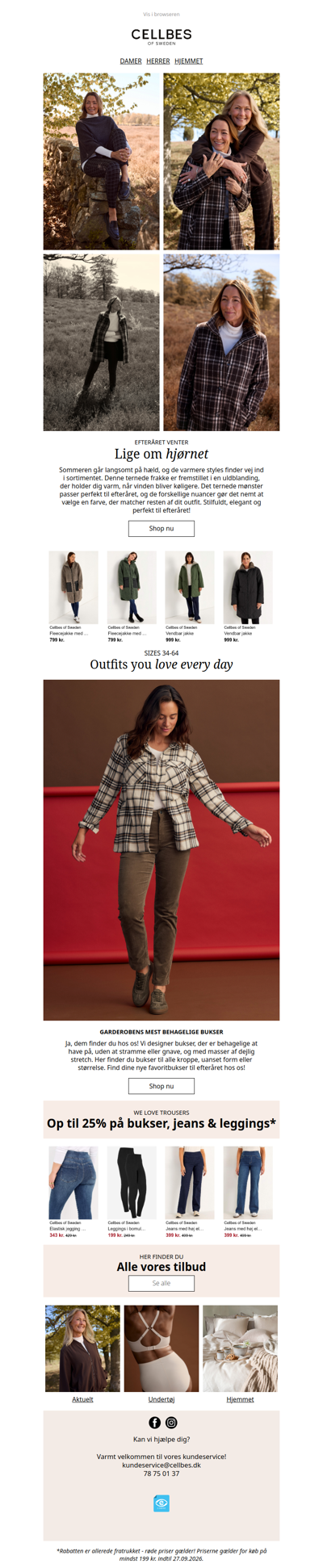 Op til 25% på bukser, jeans og leggings!