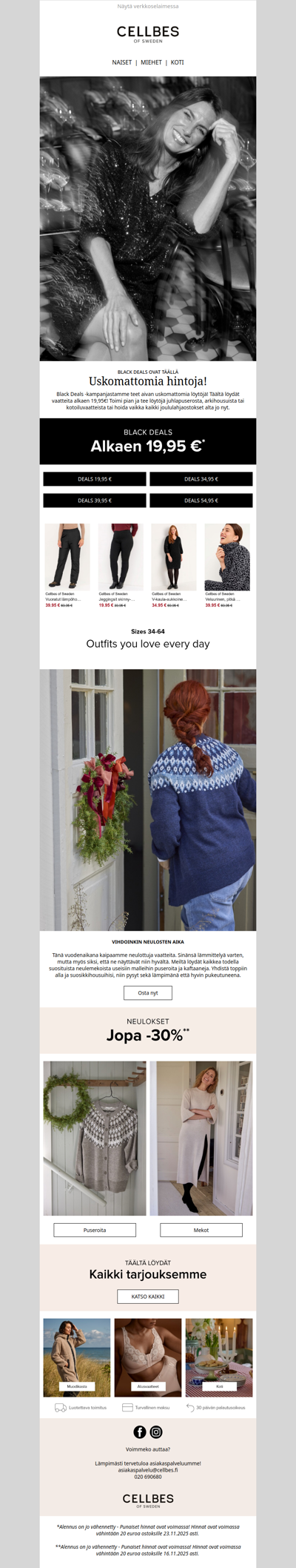 Black Deals: Tee vaatelöytöjä alkaen 19,95 €