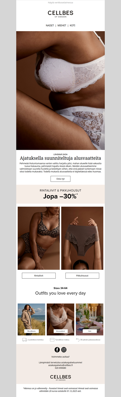 Todella hyvin istuvia alusvaatteita