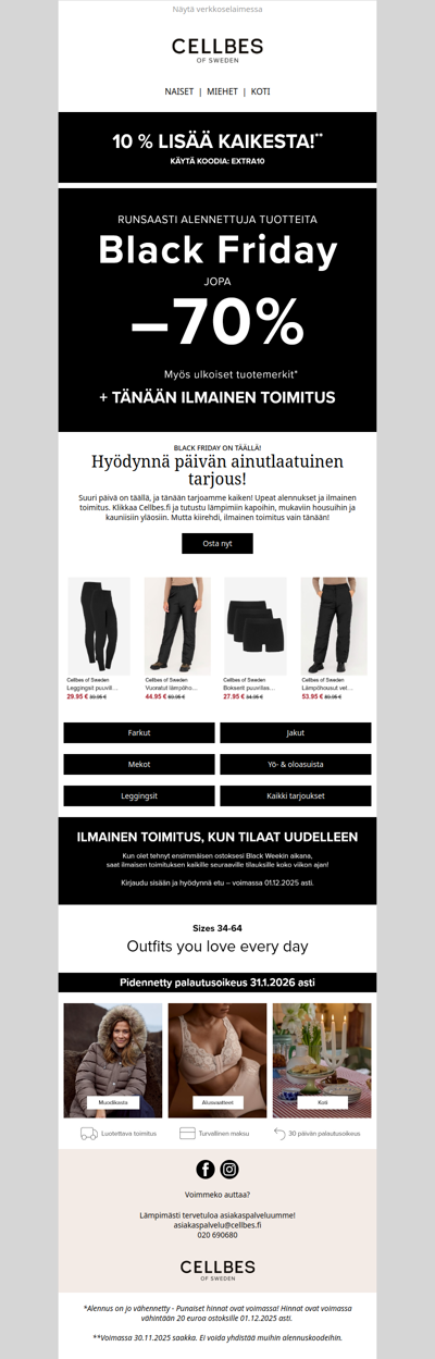 Viimeinen mahdollisuus saada ilmainen toimitus ostoksellesi!