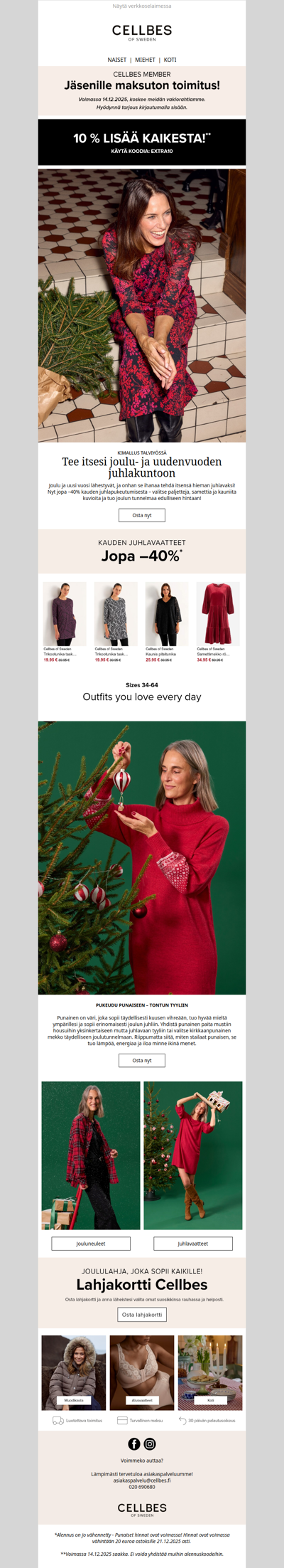 Tee itsesi joulu- ja uudenvuoden juhlakuntoon: Jopa –40% juhlapukeutumisesta