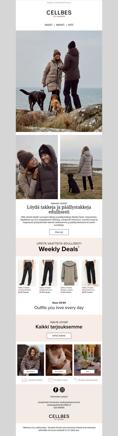 Weekly Deals: Kauniita vaatteita huippuhinnoin!
